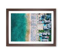 Lido Di Jesolo In Italy Painting Modern Art Framed Wall Art Print, Ready to Hang Picture for Living Room Bedroom Home Office Décor, Walnut A3 (46 x 34 cm)