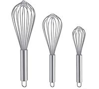 LIDOUK 3 Pcs8+10"+12" Metal Whisk Sets, Stainless Steel Egg Wire Tiny Whisks for Cooking Baking, Professional Whisking Wisk Kitchen Tool Utensil, Beater Balloon Whisker/Wisks/Wisker for Stirring
