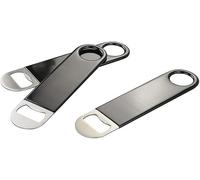 LIDOUK Black Coated Stainless Steel Bartender Beer Bottle Openers, 3 Packs Stainless Steel with a Coated Handle 17.8cm * 4cm (Black)