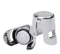 LIDOUK Champagne Stopper, Stainless Steel Vacuum Sealed Wine Sparkling Bottle Closure Sealer Silver (2 Pack)