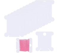 LIDOUK Plastic Floss Bobbins, 200Pcs Embroidery Thread Bobbins, Floss Bobbins Organiser, Thread Cards with Floss Winder for Cross Stitch Weaving DIY Crafts Sewing Storage