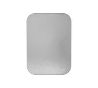 LIDS ONLY: Foil Lux 8.4 x 6 Inch Paper Lids For 2 1/4 lb Aluminum Containers, 100 Disposable Board Lid - Containers Sold Separately, Flat Design, White Paper Foil-Laminated Covers - Restaurantware