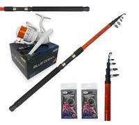 Lidsters 12ft Telescopic Beach Rod, Blue Ocean Orange 7000D Reel