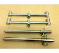 Lidsters Fishing Supplies 2 Stainless Steel 20cm Rod Buzz Bars 2 T BAR 20-30CM Banksticks SOLID 2 ROD SET