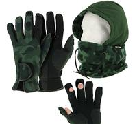 Lidsters NGT Neoprene Fishing Camo Gloves MEDIUM + Green Shooting Hunting Snood Face Guard