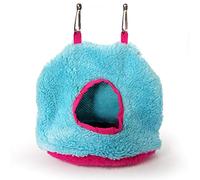 Lidylinashop Bird Cage Warm Parrot Cage Bird Supplies Small Pet Bed Budgie Toys Hut For Parrot,Budgies,Parakeet,Cockatiels Hanging Bird House Winter Bird Bed blue,L