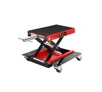 Lidzopas 1100LBS Heavy Duty Motorcycle Scissor Lift Jack - Dolly Wheels, Hand Crank, Collapsible, Adjustable Non-Slip Platform, 3mm Tray, Garage Maintenance - 8099-1 Tray Thickness 3mm