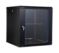 Lidzopas 12U 600mm Wall Mount Server Cabinet IT Network Rack Enclosure, Lockable Door and Side Panels, Glass Door, Cooling Fan Holes, Cable Organizer, Data Cabinet for IT Equipment, a/v Devices