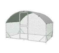 Lidzopas 9.8' W x 6.5' D x 6.5' H Heavy-Duty Outdoor Poultry Cage with Double Lockable Doors & Waterproof UV-Resistant Cover, Spacious Walk-in Metal Chicken Coop for Up to 10 Chickens, Ducks, Rabbits
