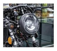 Lidzopas all-purpose 6.5 Inch LED Motorcycle Headlight with Boosted Celestial Eye - Classic Round - 12V 26W 6500K White - High/Low Beam - 2-Hole Black Side Mount Bracket - Fits Most Motorcycles - 6.5