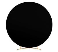 Lidzopas Arch Backdrop Cover, Solid Color Round Backdrop Cover Round Arch Stand with Bottom Zipper for Birthday Party Ceremony Banquet Decoration black 6.5ft (2m diameter)