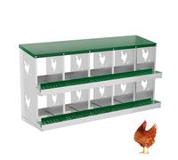 Lidzopas Chicken Nest Box 6/8/10 Compartment Metal Nesting Boxes with/Without Legs Stable & Corrosion-Resistant Roll Away Egg Laying Boxes for Different Chicken Breeds