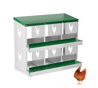 Lidzopas Chicken Nest Box 6/8/10 Compartment Metal Nesting Boxes with/Without Legs Stable & Corrosion-Resistant Roll Away Egg Laying Boxes for Different Chicken Breeds
