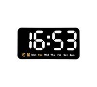 Lidzopas Digital Wall Clock - Large Display LED Clock with Date/Week/Time, LED Display Alarm Clock with 3 Adjustable Brightness 12/24H Format 2 Alarms for Bedroom Living Room Office - White Light