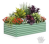 Lidzopas Galvanized Metal Raised Garden Bed 240x120x60cm | 0.5mm Thick Metal Garden Bed for Vegetables & Flowers, Root Planter Box for Outdoor Gardening, Easy Assembly