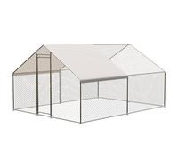 Lidzopas Large Metal Walk-In Chicken Coop - Outdoor Poultry Cage with Secure Enclosure, Waterproof UV-Resistant Cover, Hunter-Proof Pen for Chickens, Ducks, Rabbits - Perfect for Backyard, Farm, and
