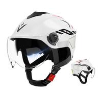 Lidzopas Motorcycle Open Face Helmet, Motorcycle Half Helmet Dual Lens Design Scooter Helmet With Sun Visor and Wind Shield for Adult Men Women