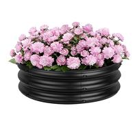 Lidzopas Raised Garden Bed Metal Round Elevated Planter Box with Open Bottom and Safety Edging Galvanised Steel Planter Box for Growing Outdoor Plants, Vegetables, Flowers and Herbs