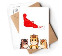 Lie Down Red Beautiful Woman Postcards Envelopes Cards Mailing Year Horse