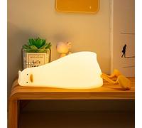 Lie In Duck Night Light, Cute Silicone Nursery Duck Night Lamp, Touch Control and Timer, USB Rechargeable Duckling Reading Light with 3 Lighting Levels, Portable Duck Bedsides Lamp for Room Decoration
