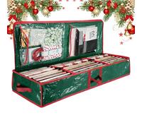 Lieawy Wrapping Paper Storage Box | with Top Carry Handle,Christmas Wrapping Paper Holder Box - for Bows Rolls Ribbons Bedroom Closet Cabinet Shelf