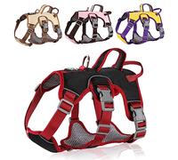 LiebeDD Dog Harness for Small Medium Large Dogs, Y Shaped Step in Dog Harness with Handle No Pull Harness for Dogs Dog Harnesses for Bulldog German Shepherd Labrador, Black, L