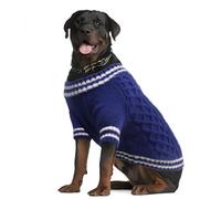 LiebeDD Dog Jumper 4XL, V-Neck Knitted Dog Sweater with Long Sleeves Winter Warm Jumper for Puppy Small Medium and Large Dogs, for Welsh Corgi,Labrador, Pug, Weimaraner, Blue