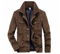Liebeimmer Men's Casual Corduroy Trucker Jacket Vintage Long Sleeve Button Down Cotton Corduroy Shirt Shackets Big Tall Jacket,Shipping 7 Days Coffee