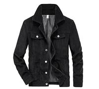 Liebeimmer Men's Casual Corduroy Trucker Jacket Vintage Long Sleeve Button Down Cotton Corduroy Shirt Shackets Big Tall Jacket,Shipping 7 Days Black