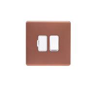 Lieber Brushed Copper 13A Switched Fuse Connection Unit - White Insert Screwless