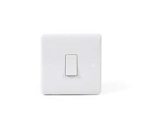 Lieber Silk White 1 Gang 2 Way 10A Standard Light Switch with a Curved Edge | Suitable for The Home, Kitchen, Bedroom, Living Room or Office Space. for Home Improvements, Updates or Switch Change