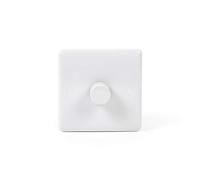 Lieber Silk White 1 Gang 2 Way Trailing Edge Dimmer Switch 100W LED (250w Halogen/Incandescent) with a Curved Edge | Clean White, Easy to Install on Interiors in the Home or Office | To Dim Lights