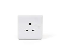 LIEBER Silk White 13A amp 1 Gang Unswitched Single Power Plug Socket with a Curved Edge | Home Improvements, Quality, Upgrading Sockets in Bedroom, Kitchen, Living Room, Dining Room, Hallway
