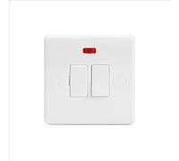 Lieber Silk White 13A Switched Fuse Connection Unit Flex Outlet with Neon - Curved Edge