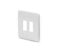 Lieber Silk White 2 Gang Grid Plate