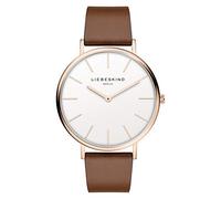 Liebeskind Analogue Quartz Watch with Leather Strap, Brown-IP Rose Gold, Standard Size, Women's Watch in Elegant Design with Genuine Leather Strap and Stainless Steel case, Could be Classified as