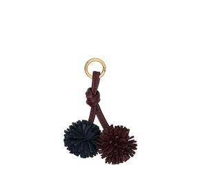LIEBESKIND BERLIN Leather key fob Pom Pom Keyring Pomegranate burgundy
