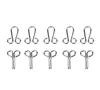 LiebeWH 10 Pcs Fur Coat Hook Fasteners Iron Hook and Eyes Clasps for Sewing DIY Craft Underwear Sweater Over Coat (Fasten the bright white collar hook with a)