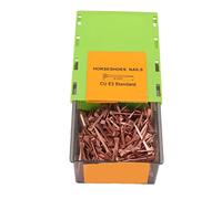 LiebeWH 250Pcs Horseshoe Nails Copper Plating Hoof Shoeing Nails with Plastic Storage Box for Horse Shod Livestock Farm Use High Tensile Strength Straight Accurate Lightweight (E2)
