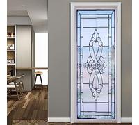 LiebeWH 2Pcs PVC Wall Sticker Door Decal Glass Door Sticker Self Adhesive Wall Murals for Home Living Room Office Decoration