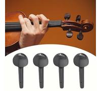 LiebeWH 4 PCS Violin Tuning Pegs Ebony Solid Wooden Violin Strings Shaft with Fish Eye Four Pack for 1/2 (1/2 violin strings, ebony hairtail fish eyes four)