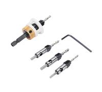 LiebeWH 4PCS Countersink Drill Bit Set 2.8 3.2 3.5 4.0mm with Tungsten Carbide 4 Flutes and Depth Stop for Wood Aluminum MDF Plywood