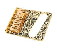 LiebeWH 6 Saddle Electric Guitar Bridge Zinc Alloy Brass Retro Style with String Spacing 52.5mm Wrench for TL Guitars (Gold)