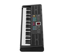 LiebeWH 61 Keys Electric USB Microphone for Kids Beginner Ideal for Learning and Improving Black with Realistic Piano Experience 16 Tones and 6 Rhythms for All Ages Enjoy with Small