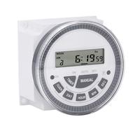 LiebeWH 7 Day Timer Switch Digital LCD Display DC12V Input 10A Timing Control for Home Kitchen Garden, Compact PC Mystical/Fantasy Retardant Panel with 16 Programs Power Off Memory