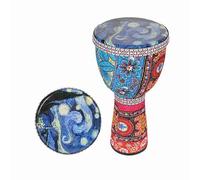 LiebeWH 8 Inch African Hand Drum Traditional Pattern Fabric Lightweight Sturdy ABS Resin Body Soft Foot Shock-Resistant with PVC Carbon Fiber for Music Lovers Drum Enthusiasts (2)