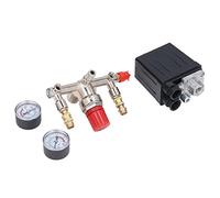 LiebeWH Air Compressor Valve Kit Adjustable Regulator Control for Workshop Garage Plastic Steel Brass 1 X Air Compressor, 2 X Valve, 1 Pressure