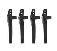 LiebeWH Aluminum Alloy Window Handle Lock Flat Open External Push Casement Security Hardware for Sliding Hung Windows Anti Wear Easy Install with Screws Fits Wood Aluminum Frames (Black)