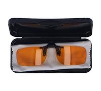 LiebeWH Blue Light Blocking Clip On Glasses, UV Filter Computer Glasses with 180 Flip Up PC Rimless Lens, 400 to 500nm Screen Protection for Gaming Work Digital Eye Strain (Round)