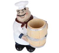 LiebeWH Chef Statue Toothpick Holder Resin Toothpick Dispenser Nordic Figurine Restaurant Tabletop Decoration Craft